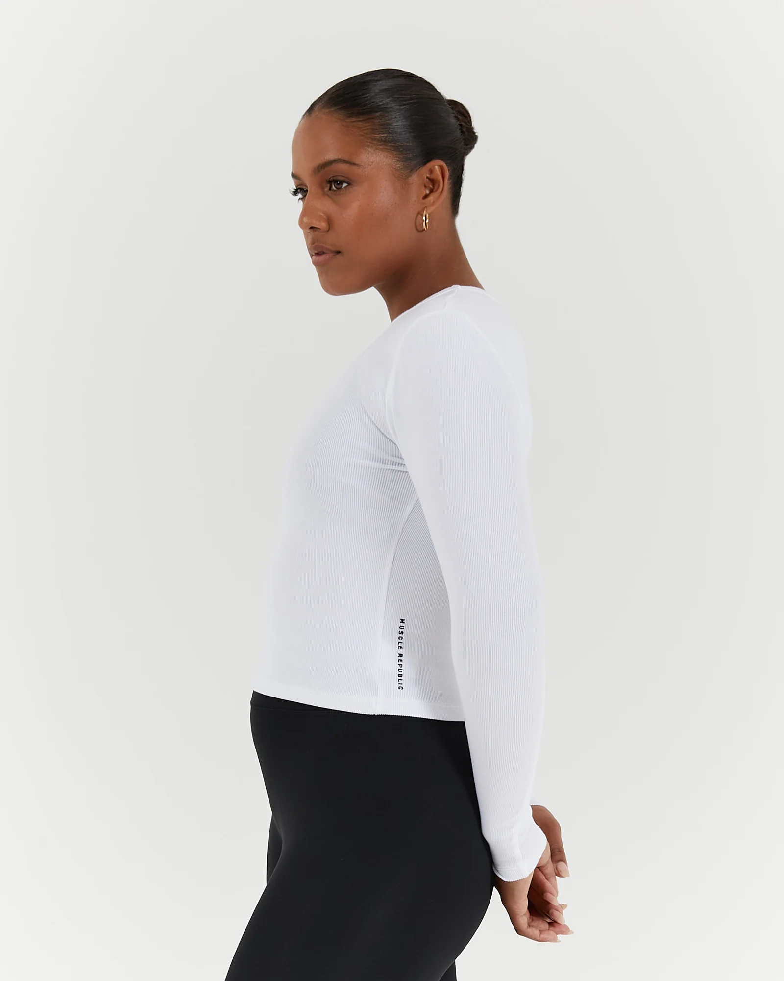STANCE RIBBED LONG SLEEVE TOP - WHITE - Image 4