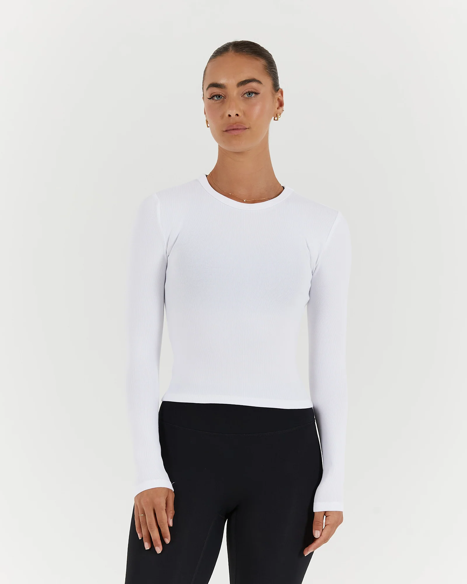 STANCE RIBBED LONG SLEEVE TOP - WHITE - Image 6